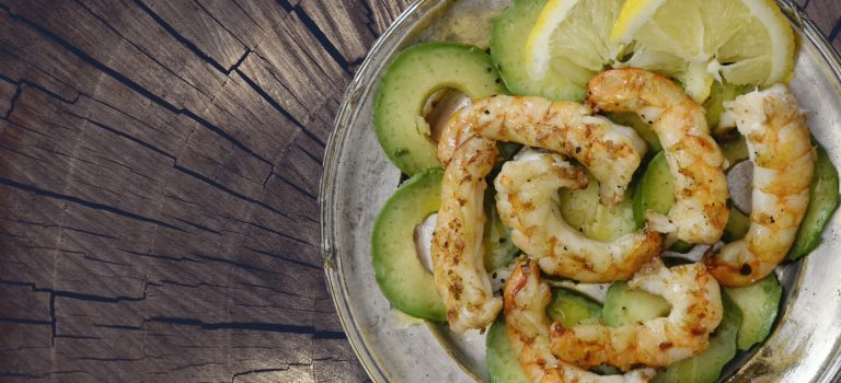 Insalata di gamberi alla ligure della “Romana”